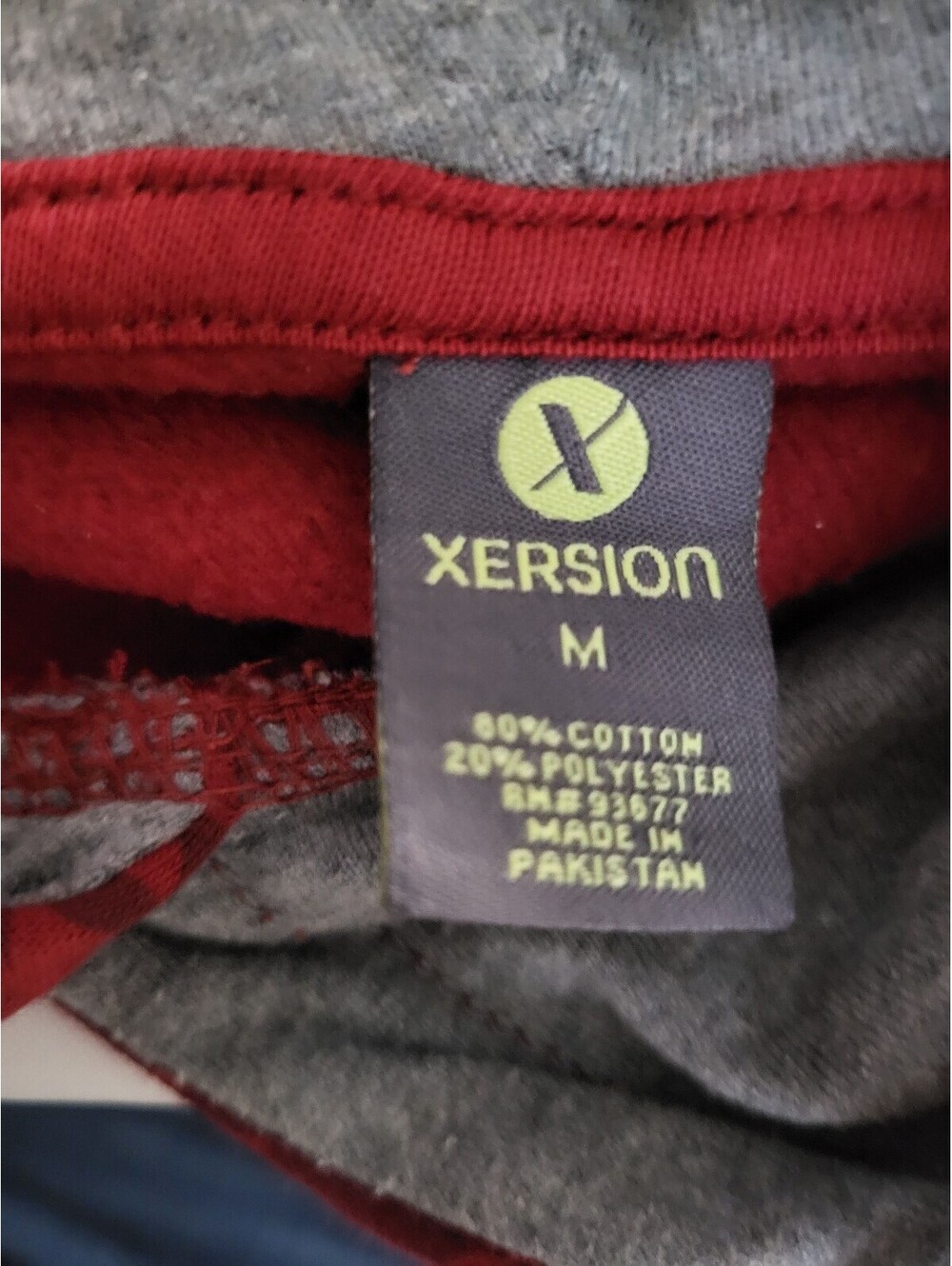 Xersion Men's Medium Red and Black Patterned Hoodie Sweatshirt